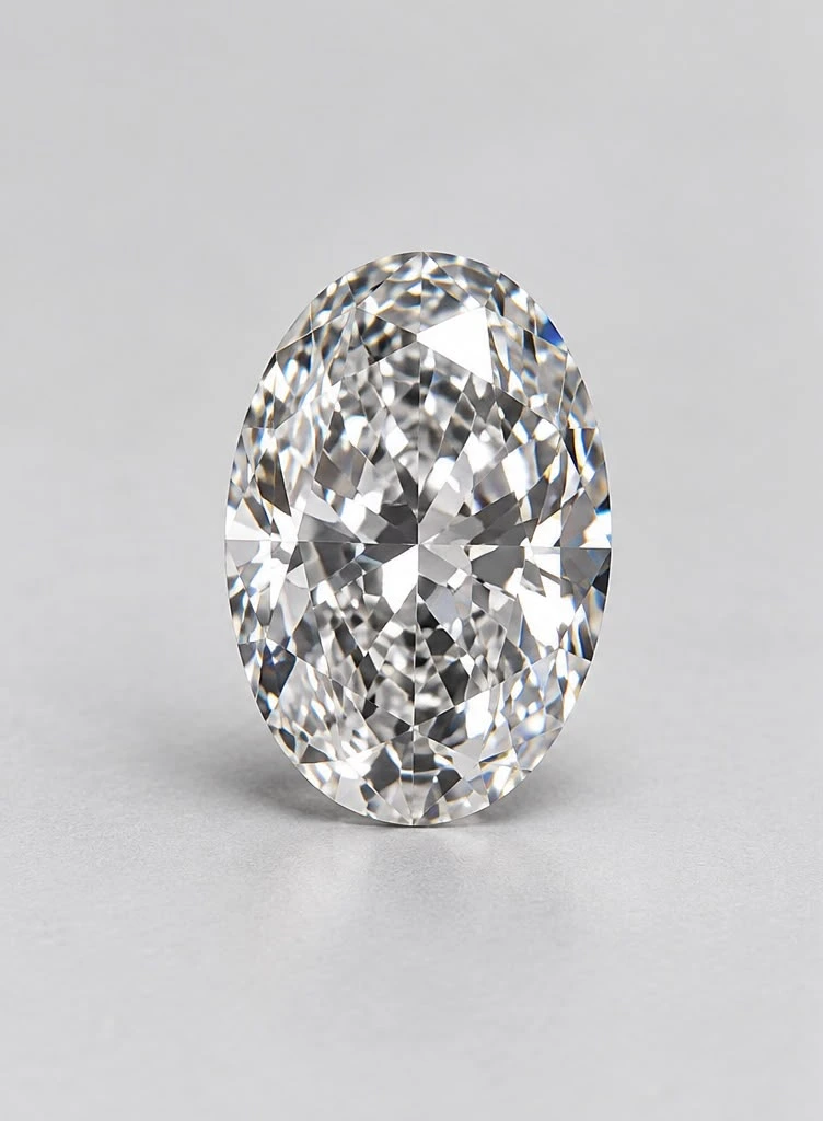 Illustrative render of a similar oval diamond, not the 10.23 ct stone offered